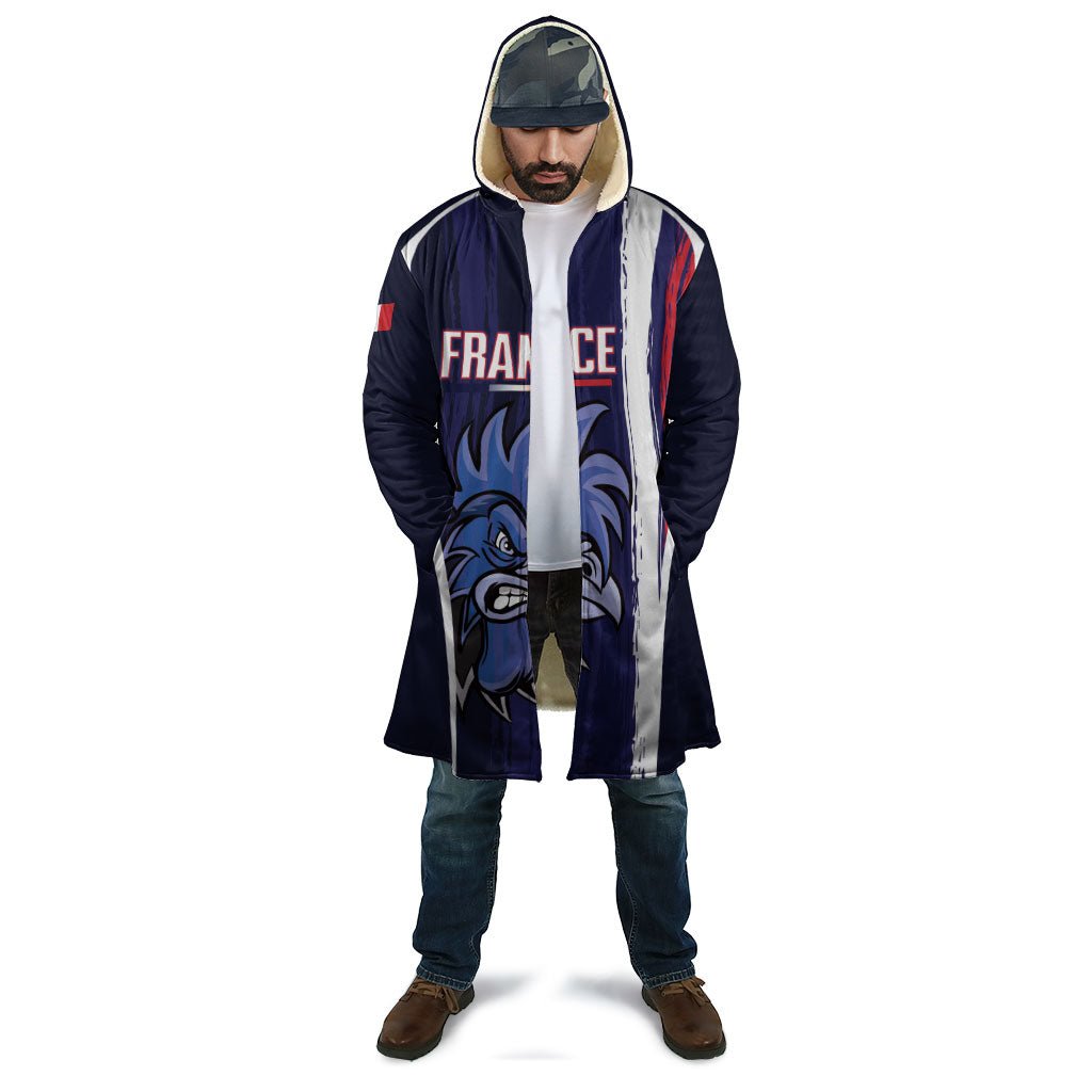 Custom France Football 2026 Cloak Allez Les Bleus Flag Brush Style