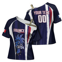 Custom France Football 2026 Cross Shoulder Shirt Allez Les Bleus Flag Brush Style