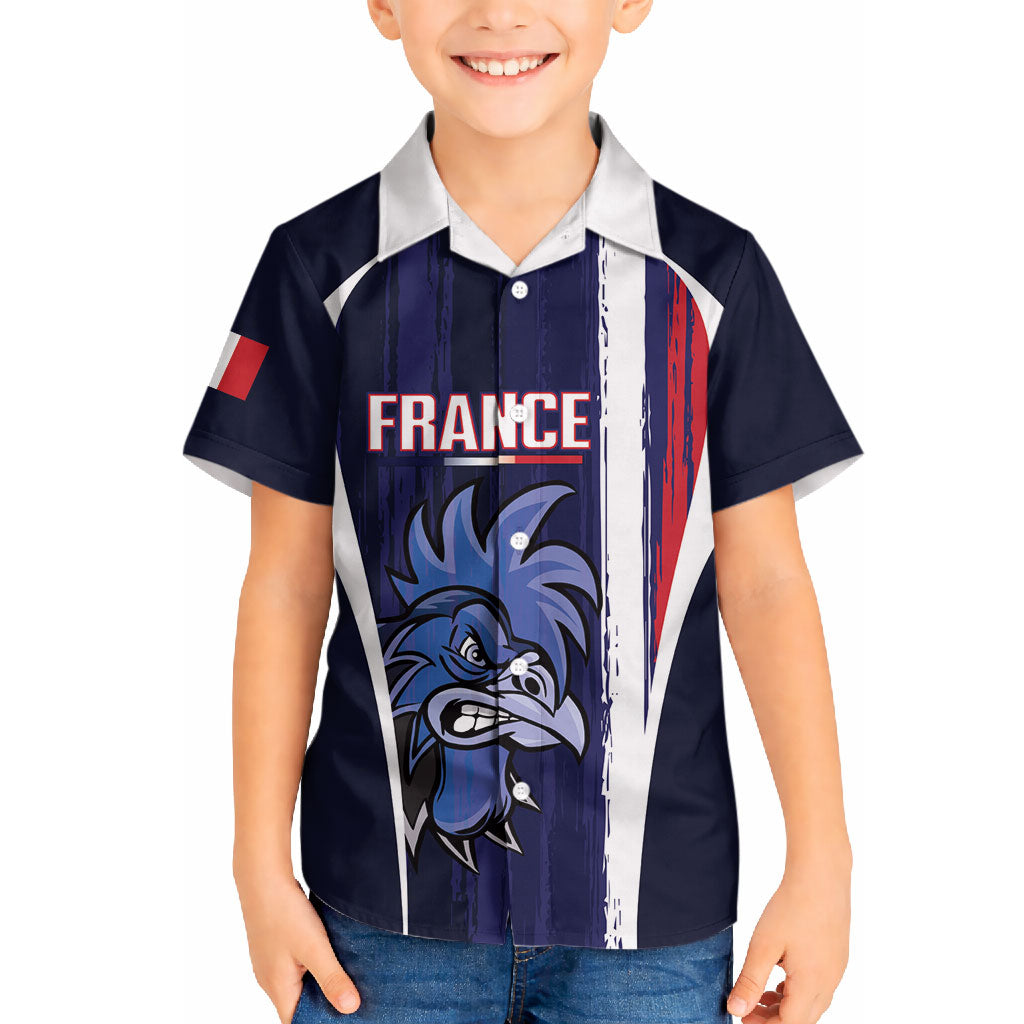 Custom France Football 2026 Hawaiian Shirt Allez Les Bleus Flag Brush Style