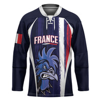 Custom France Football 2026 Hockey Jersey Allez Les Bleus Flag Brush Style