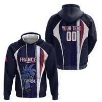 Custom France Football 2026 Hoodie Allez Les Bleus Flag Brush Style