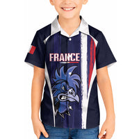 Custom France Football 2026 Kid Hawaiian Shirt Allez Les Bleus Flag Brush Style
