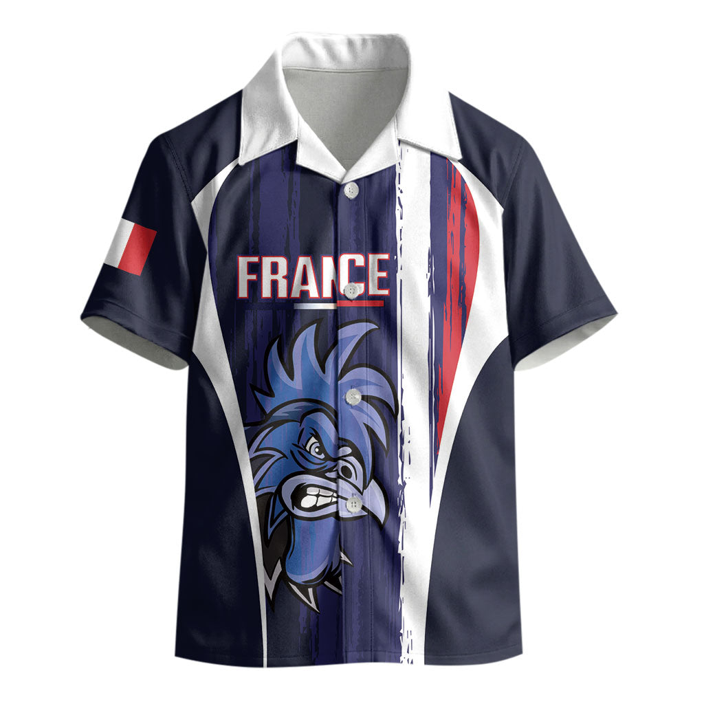Custom France Football 2026 Kid Hawaiian Shirt Allez Les Bleus Flag Brush Style