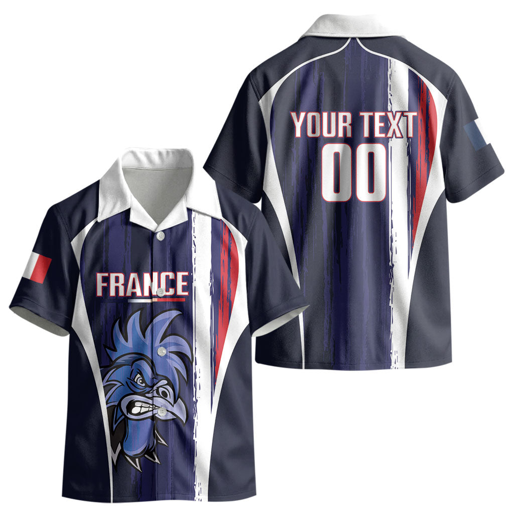 Custom France Football 2026 Kid Hawaiian Shirt Allez Les Bleus Flag Brush Style