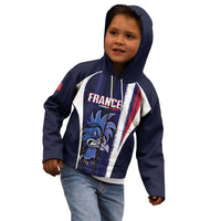 Custom France Football 2026 Kid Hoodie Allez Les Bleus Flag Brush Style