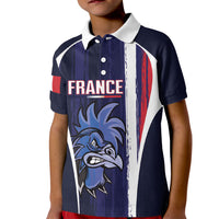 Custom France Football 2026 Kid Polo Shirt Allez Les Bleus Flag Brush Style