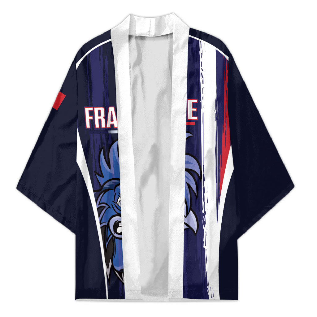 Custom France Football 2026 Kimono Allez Les Bleus Flag Brush Style