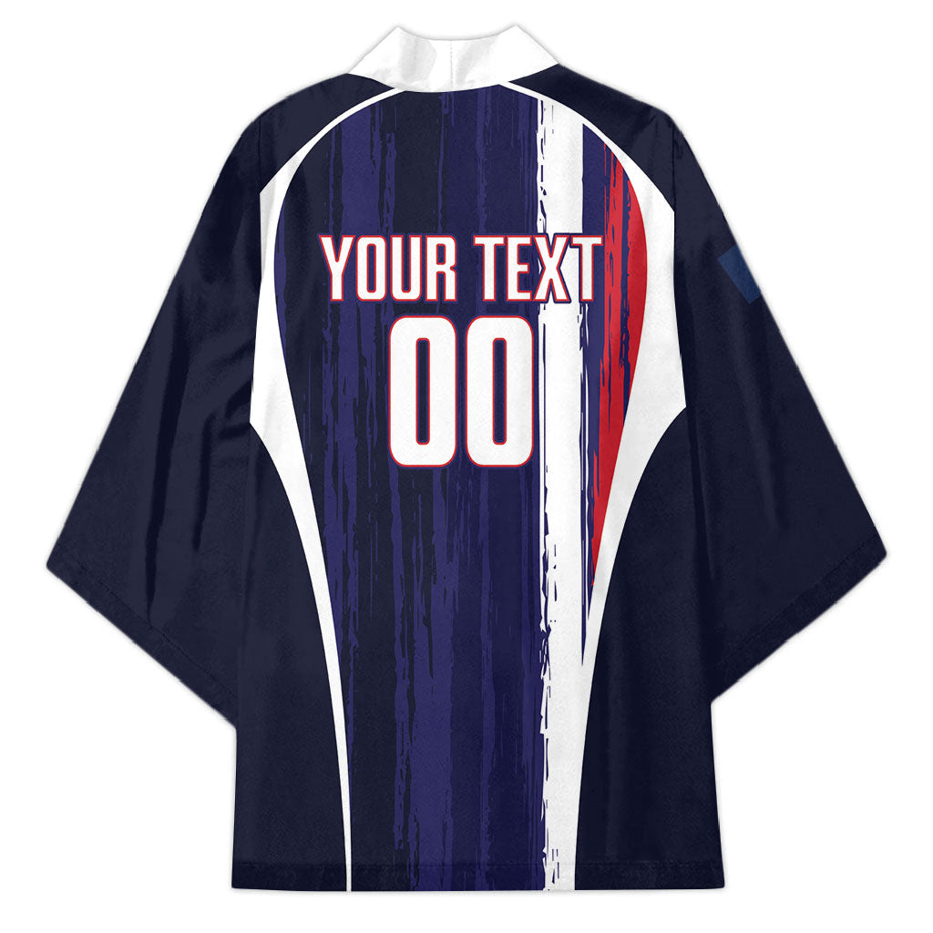 Custom France Football 2026 Kimono Allez Les Bleus Flag Brush Style