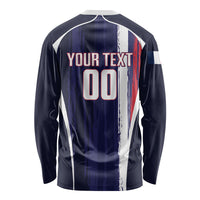Custom France Football 2026 Long Sleeve Shirt Allez Les Bleus Flag Brush Style