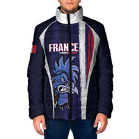 Custom France Football 2026 Padded Jacket Allez Les Bleus Flag Brush Style