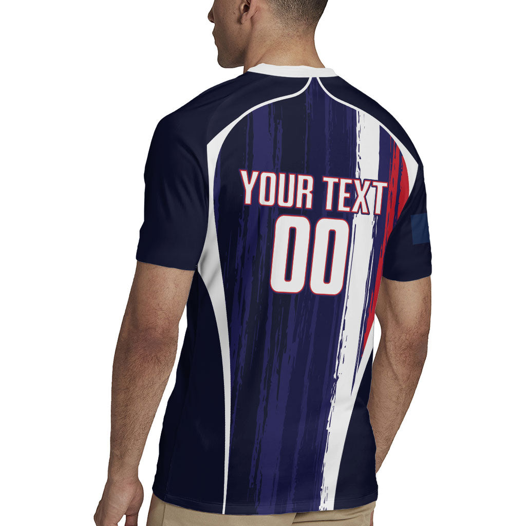 Custom France Football 2026 Rugby Jersey Allez Les Bleus Flag Brush Style