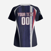 Custom France Football 2026 Scrub Top Allez Les Bleus Flag Brush Style