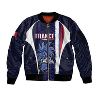 Custom France Football 2026 Sleeve Zip Bomber Jacket Allez Les Bleus Flag Brush Style