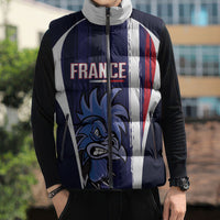 Custom France Football 2026 Sleeveless Puffer Jacket Allez Les Bleus Flag Brush Style