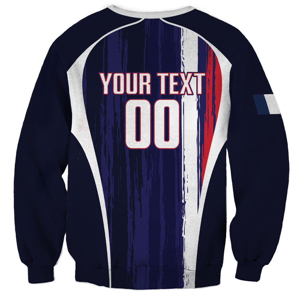 Custom France Football 2026 Sweatshirt Allez Les Bleus Flag Brush Style