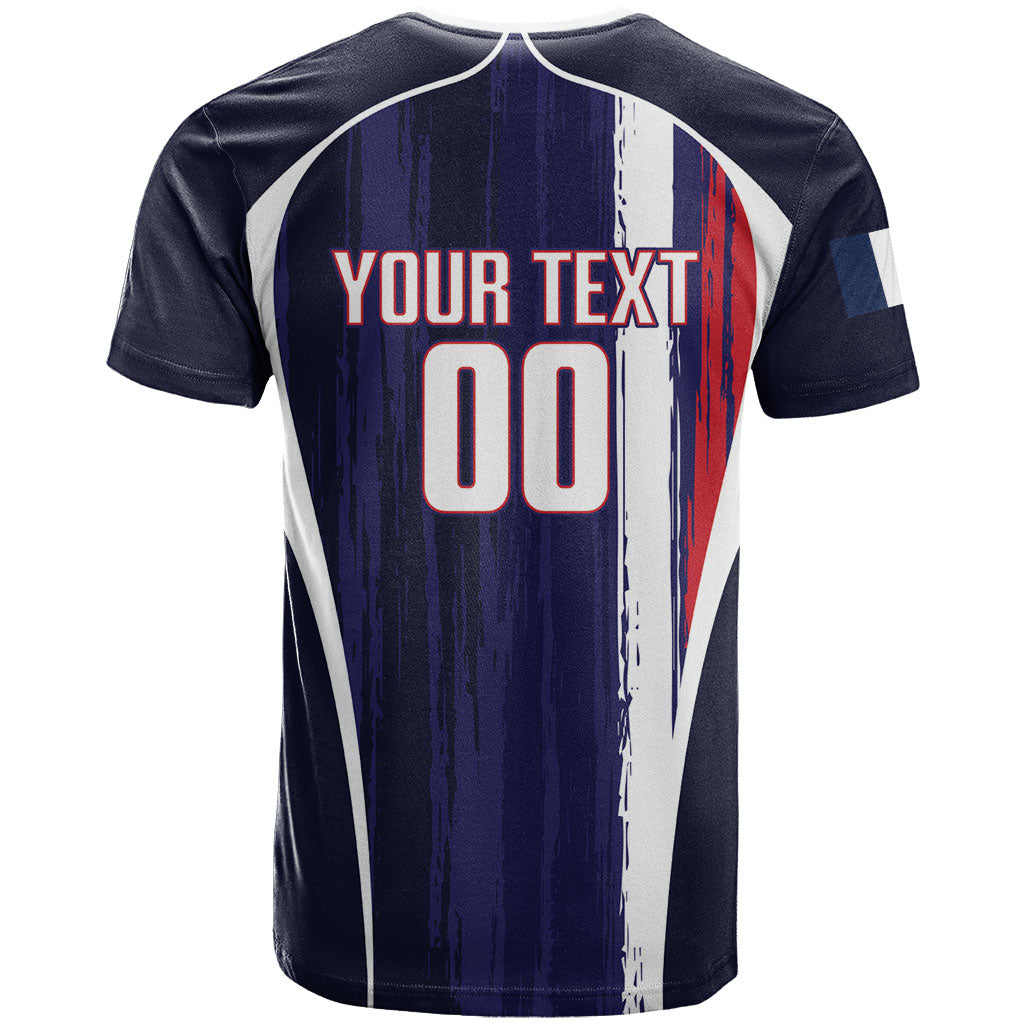 Custom France Football 2026 T Shirt Allez Les Bleus Flag Brush Style