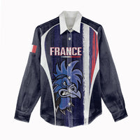 Custom France Football 2026 Women Casual Shirt Allez Les Bleus Flag Brush Style