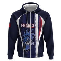 Custom France Football 2026 Zip Hoodie Allez Les Bleus Flag Brush Style
