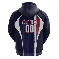 Custom France Football 2026 Zip Hoodie Allez Les Bleus Flag Brush Style