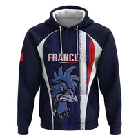 Custom France Football 2026 Zip Hoodie Allez Les Bleus Flag Brush Style