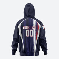 Custom France Football 2026 Zip Hoodie Allez Les Bleus Flag Brush Style