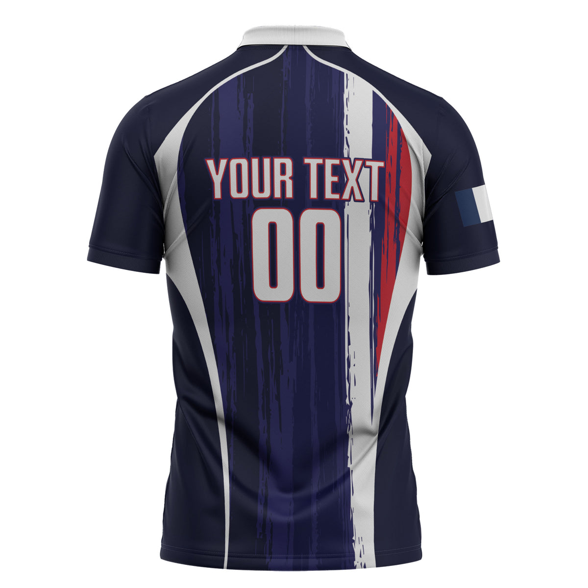 Custom France Football 2026 Zipper Polo Shirt Allez Les Bleus Flag Brush Style