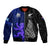 New Zealand and Scotland Rugby Sleeve Zip Bomber Jacket All Black Maori With Thistle Together - Wonder Print Shop