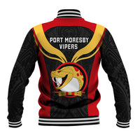 Papua New Guinea Rugby Baseball Jacket Port Moresby Vipers PNG Polynesian Pattern - Wonder Print Shop