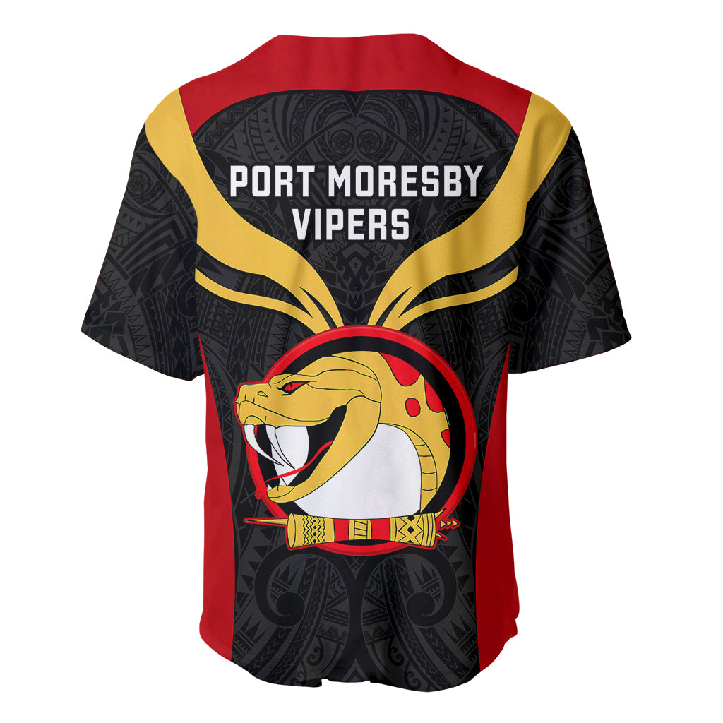 Papua New Guinea Rugby Baseball Jersey Port Moresby Vipers PNG Polynesian Pattern - Wonder Print Shop