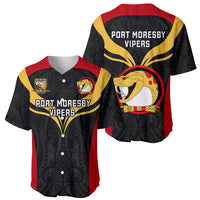 Papua New Guinea Rugby Baseball Jersey Port Moresby Vipers PNG Polynesian Pattern - Wonder Print Shop