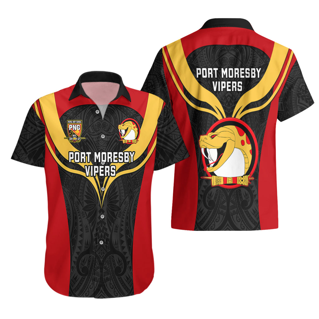 Papua New Guinea Rugby Hawaiian Shirt Port Moresby Vipers PNG Polynesian Pattern - Wonder Print Shop
