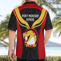 Papua New Guinea Rugby Hawaiian Shirt Port Moresby Vipers PNG Polynesian Pattern - Wonder Print Shop