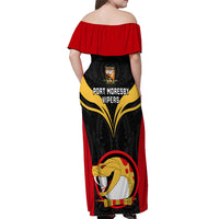 Papua New Guinea Rugby Off Shoulder Maxi Dress Port Moresby Vipers PNG Polynesian Pattern - Wonder Print Shop