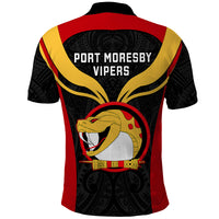 Papua New Guinea Rugby Polo Shirt Port Moresby Vipers PNG Polynesian Pattern - Wonder Print Shop