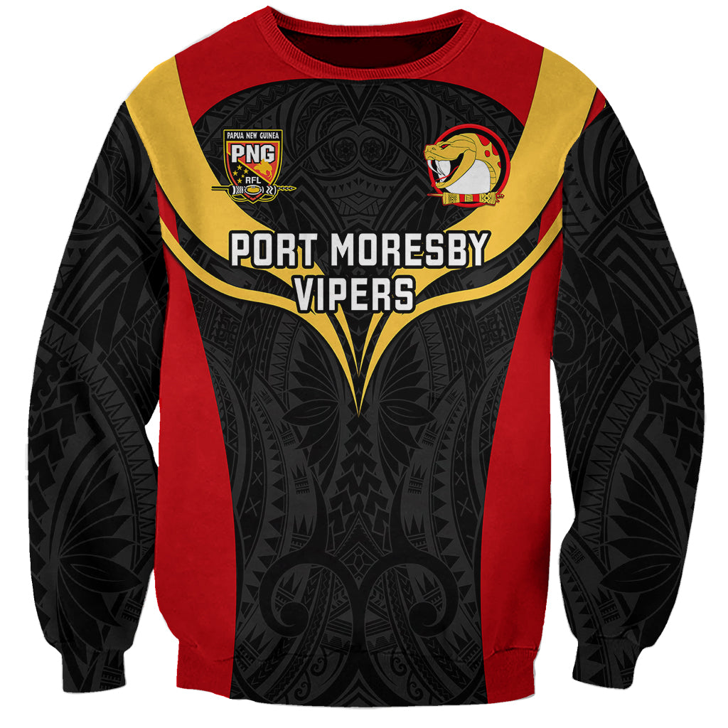 Papua New Guinea Rugby Sweatshirt Port Moresby Vipers PNG Polynesian Pattern - Wonder Print Shop