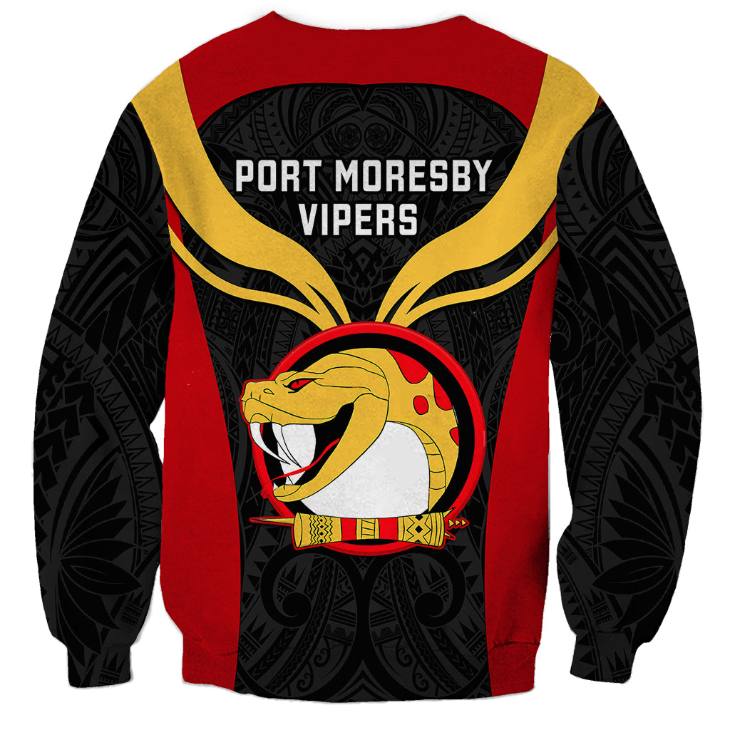 Papua New Guinea Rugby Sweatshirt Port Moresby Vipers PNG Polynesian Pattern - Wonder Print Shop