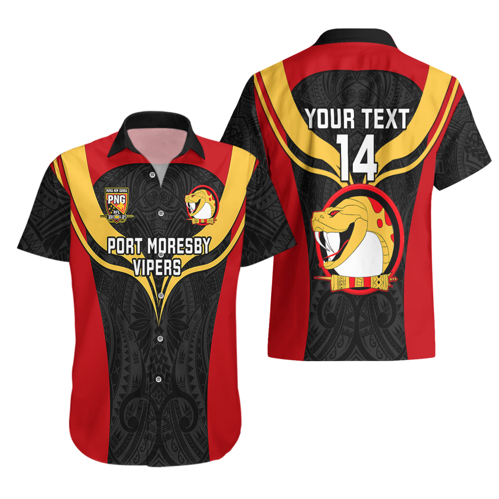 Custom Papua New Guinea Rugby Hawaiian Shirt Port Moresby Vipers PNG Polynesian Pattern - Wonder Print Shop