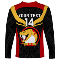 Custom Papua New Guinea Rugby Long Sleeve Shirt Port Moresby Vipers PNG Polynesian Pattern - Wonder Print Shop