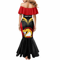 Custom Papua New Guinea Rugby Mermaid Dress Port Moresby Vipers PNG Polynesian Pattern - Wonder Print Shop