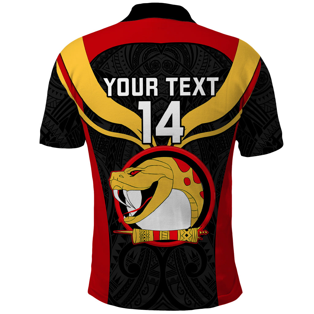 Custom Papua New Guinea Rugby Polo Shirt Port Moresby Vipers PNG Polynesian Pattern - Wonder Print Shop