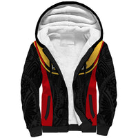 Custom Papua New Guinea Rugby Sherpa Hoodie Port Moresby Vipers PNG Polynesian Pattern - Wonder Print Shop
