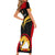 Custom Papua New Guinea Rugby Short Sleeve Bodycon Dress Port Moresby Vipers PNG Polynesian Pattern - Wonder Print Shop