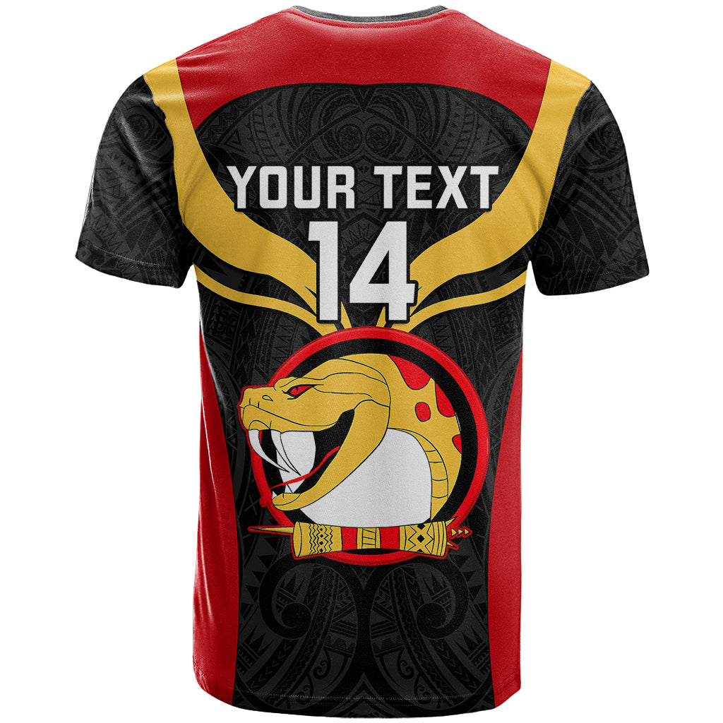 Custom Papua New Guinea Rugby T Shirt Port Moresby Vipers PNG Polynesian Pattern - Wonder Print Shop