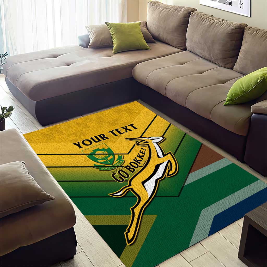 Custom South Africa Rugby Area Rug Springboks Go Champions African Pattern - Wonder Print Shop
