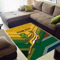 Custom South Africa Rugby Area Rug Springboks Go Champions African Pattern - Wonder Print Shop