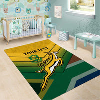 Custom South Africa Rugby Area Rug Springboks Go Champions African Pattern - Wonder Print Shop