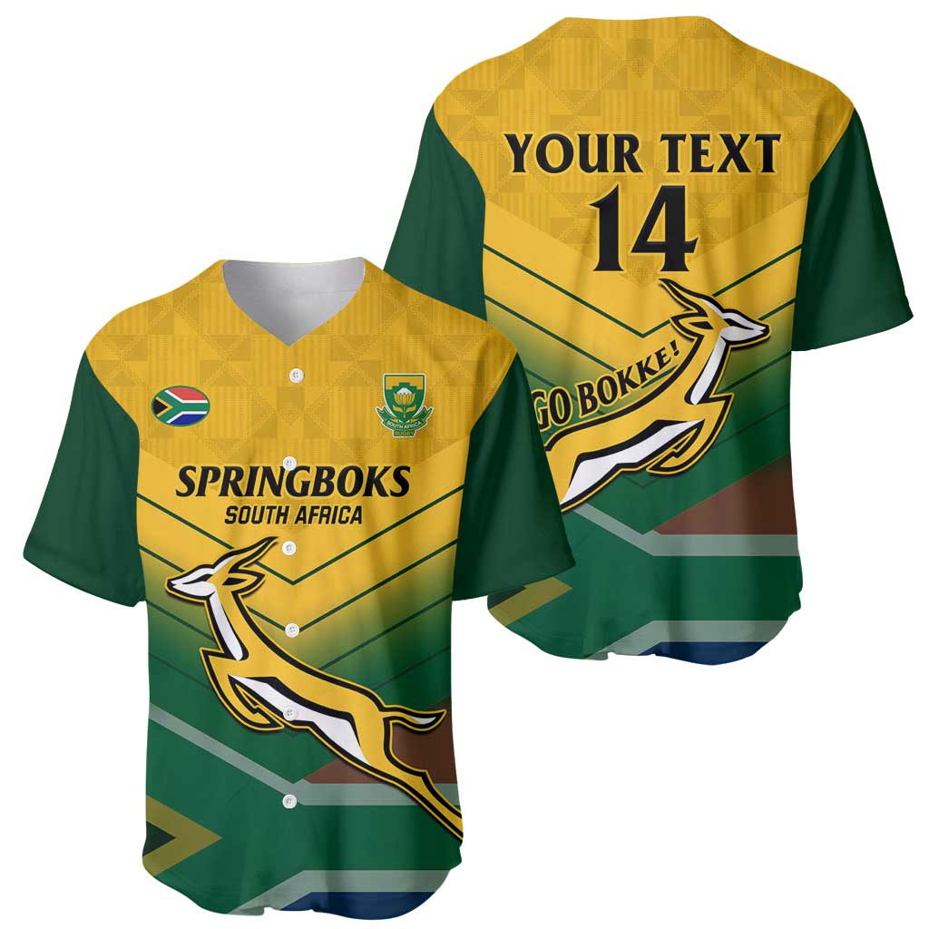 Custom South Africa Rugby Baseball Jersey Springboks Go Champions African Pattern - Wonder Print Shop