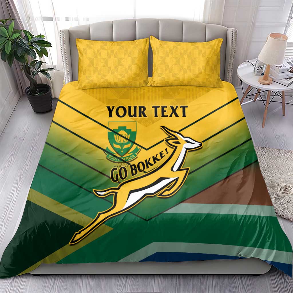 Custom South Africa Rugby Bedding Set Springboks Go Champions African Pattern - Wonder Print Shop