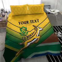 Custom South Africa Rugby Bedding Set Springboks Go Champions African Pattern - Wonder Print Shop