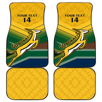 Custom South Africa Rugby Car Mats Springboks Go Champions African Pattern - Wonder Print Shop